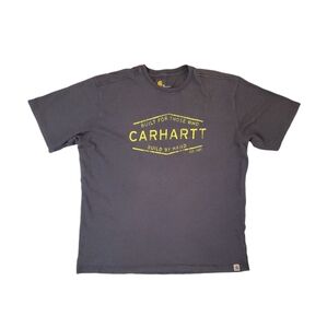 Carhartt Men's Blue Relaxed Fit Logo‎ Short Sleeve T-Shirt Size XL